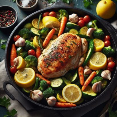 How to cook One-Pan Lemon Garlic Chicken and Veggies