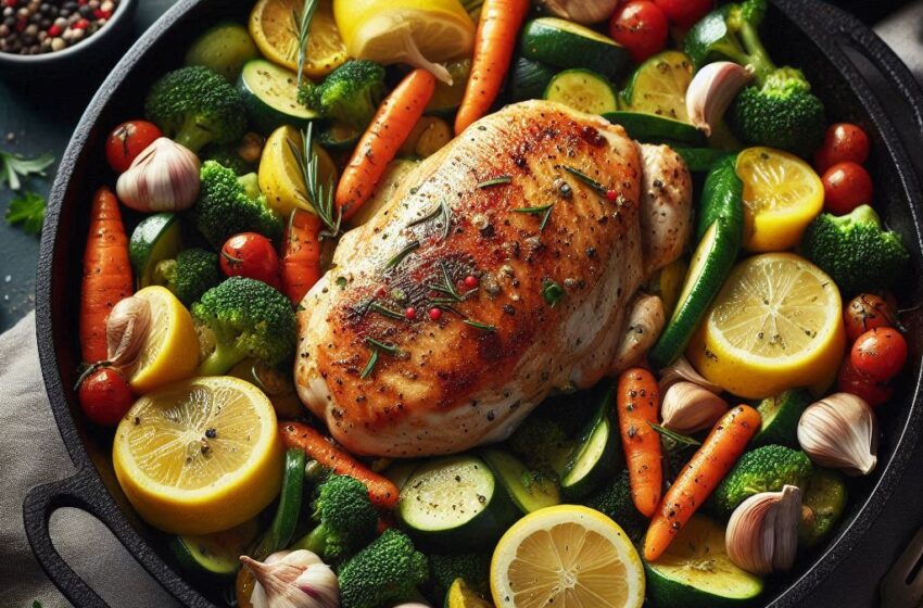 How to cook One-Pan Lemon Garlic Chicken and Veggies